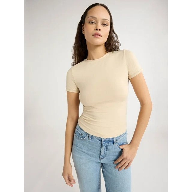 Scoop Women's Ultimate Refined Jersey Knit Fitted Baby Tee, Sizes XS-XXL | Walmart (US)