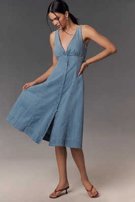 Reformation Sebastien Denim Midi Dress | Anthropologie (US)