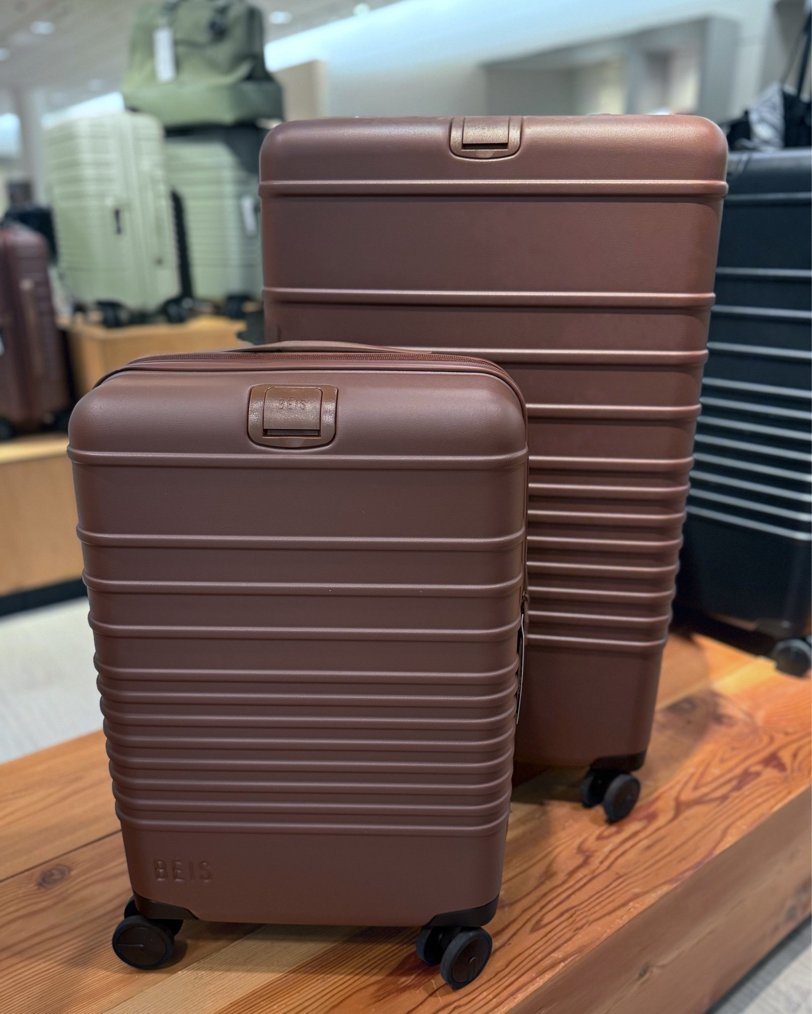 Looking for new not black or silver luggage… this Beis set in maple brown shade, is a rich color that’s dark enough to hide scratches and scuffs. Also lots of coordinating travel accessories available linked below like weekender bags and makeup pouches 🤎

#LTKTravel #LTKU #LTKSeasonal