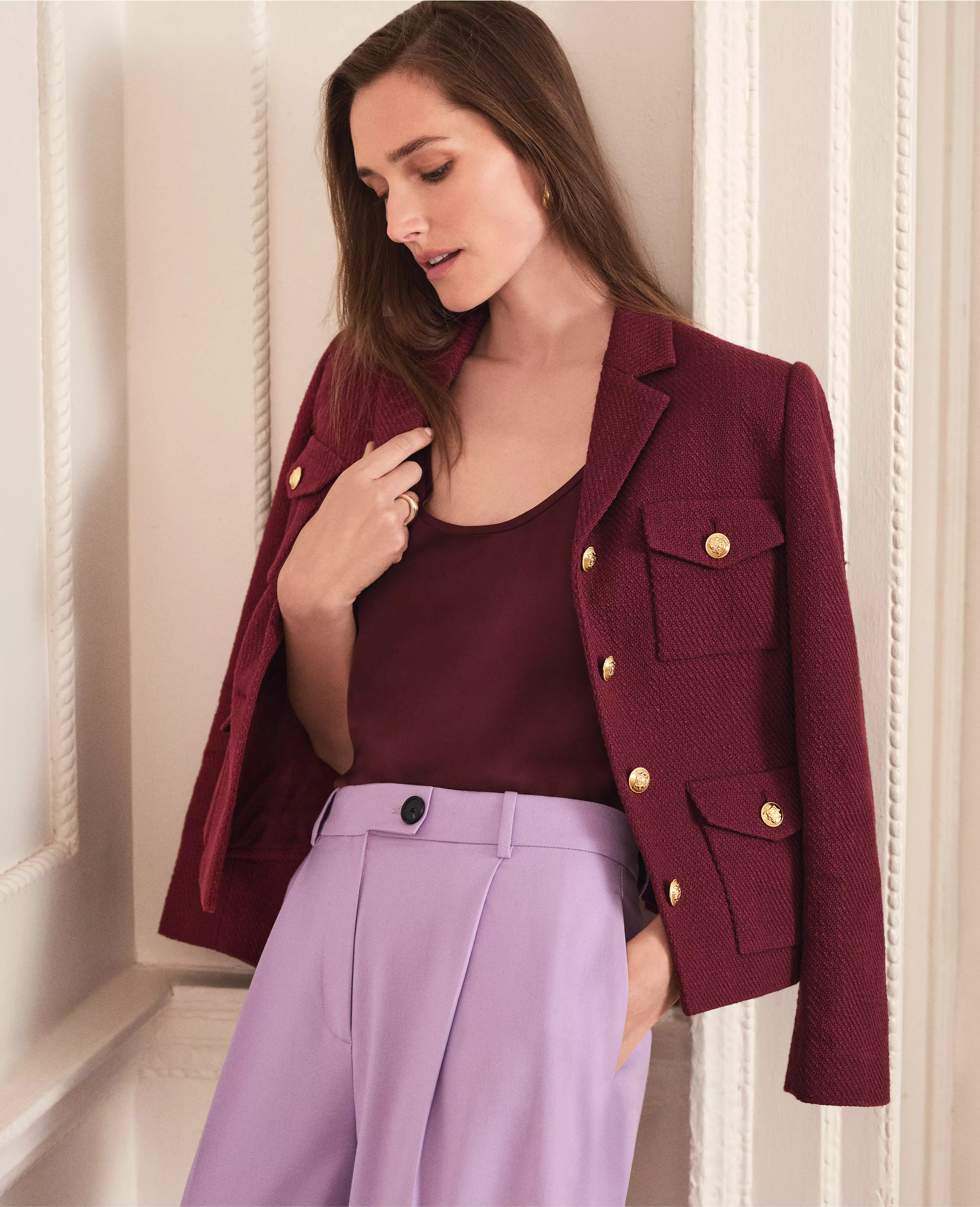 The Military Blazer Jacket in Tweed | Ann Taylor