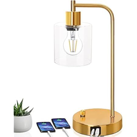 Lodstob Gold Industrial 3-Way Dimmable Table Lamps Set of 2,Vintage Touch Control Brass Desk Lamps w | Amazon (US)