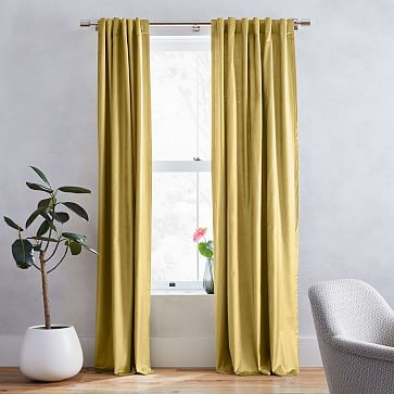 Luster Velvet Curtain - Wasabi | West Elm (US)