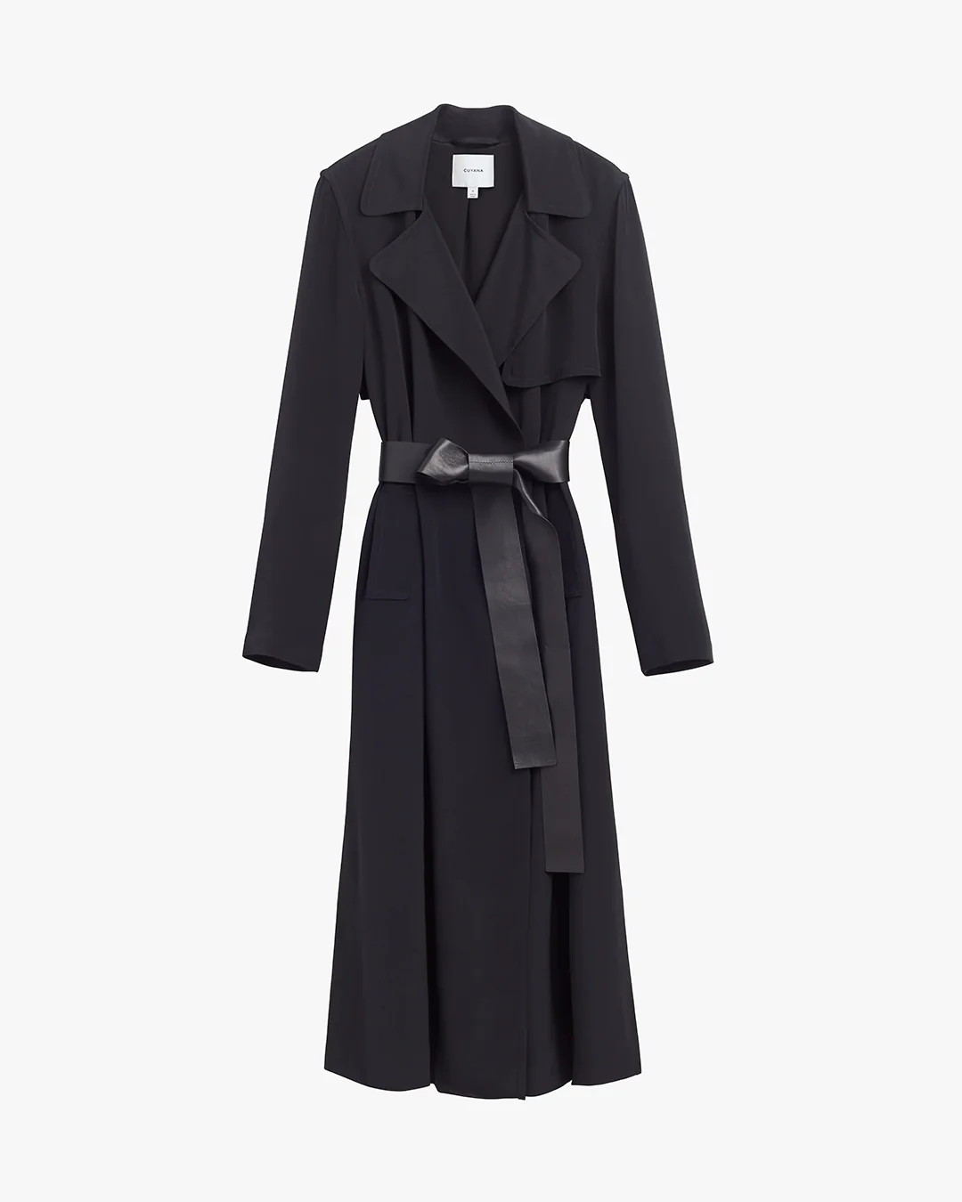 Silk Classic Trench - Black / Large | Cuyana