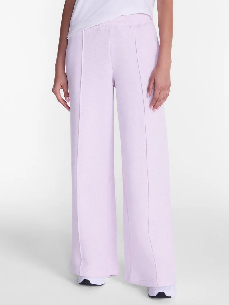 Athletic Works Women's and Women's Plus Pintuck Wide Leg Fleece Pants, 30" Inseam, Sizes XS-4X | Walmart (US)