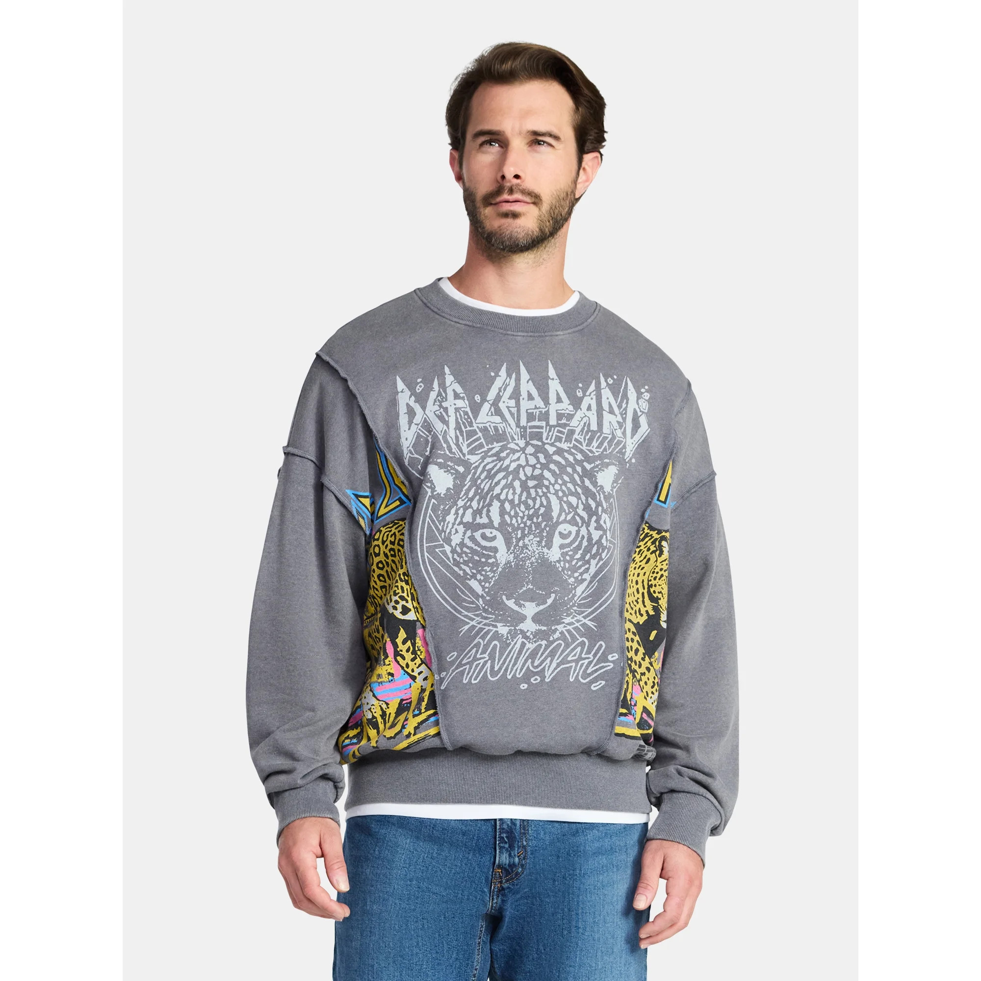 Def Leppard Men's Crewneck Sweatshirt with Long Sleeves, Sizes S-3XL | Walmart (US)
