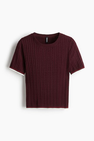 H & M - Cable-Knit T-Shirt - Red | H&M (US + CA)