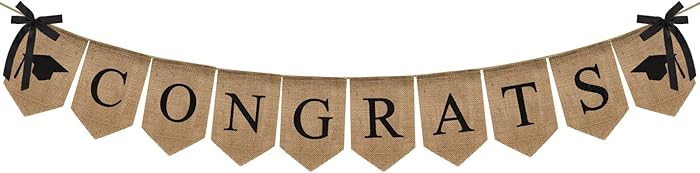 Congratulations Burlap Banner Class of 2026 Graduation Party Decorations Rustic Congrats Graduati... | Amazon (US)
