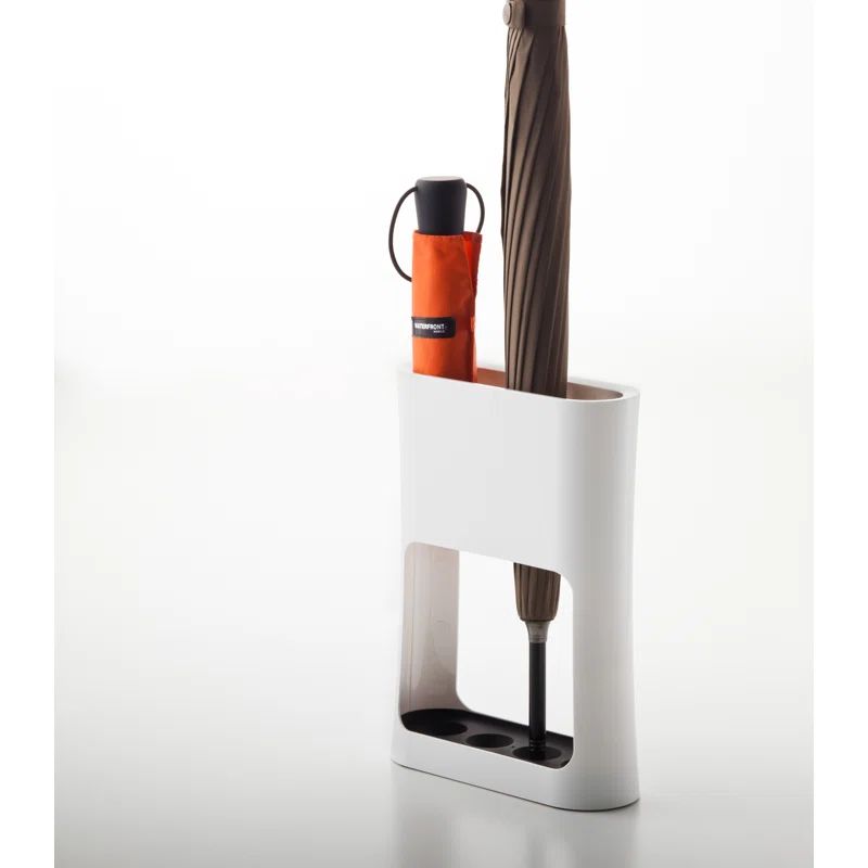 White Yamazaki Home Oval Umbrella Stand - Holder For Umbrellas & Walking Canes, Plastic | Wayfair North America