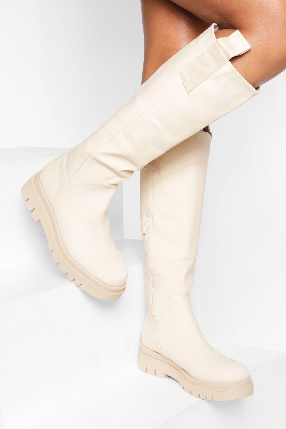 Rubber Knee High Boot | Boohoo.com (UK & IE)