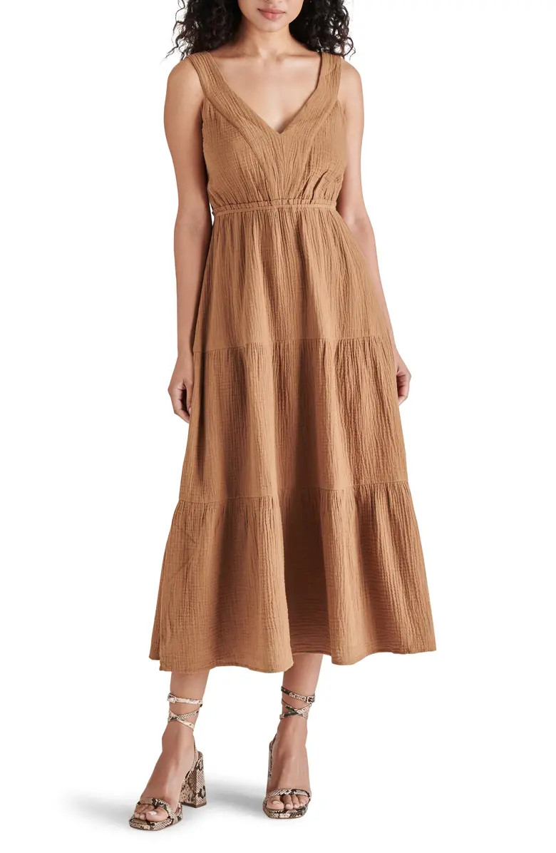 Steve Madden Amira Tiered Cotton Midi Dress | Nordstrom | Nordstrom