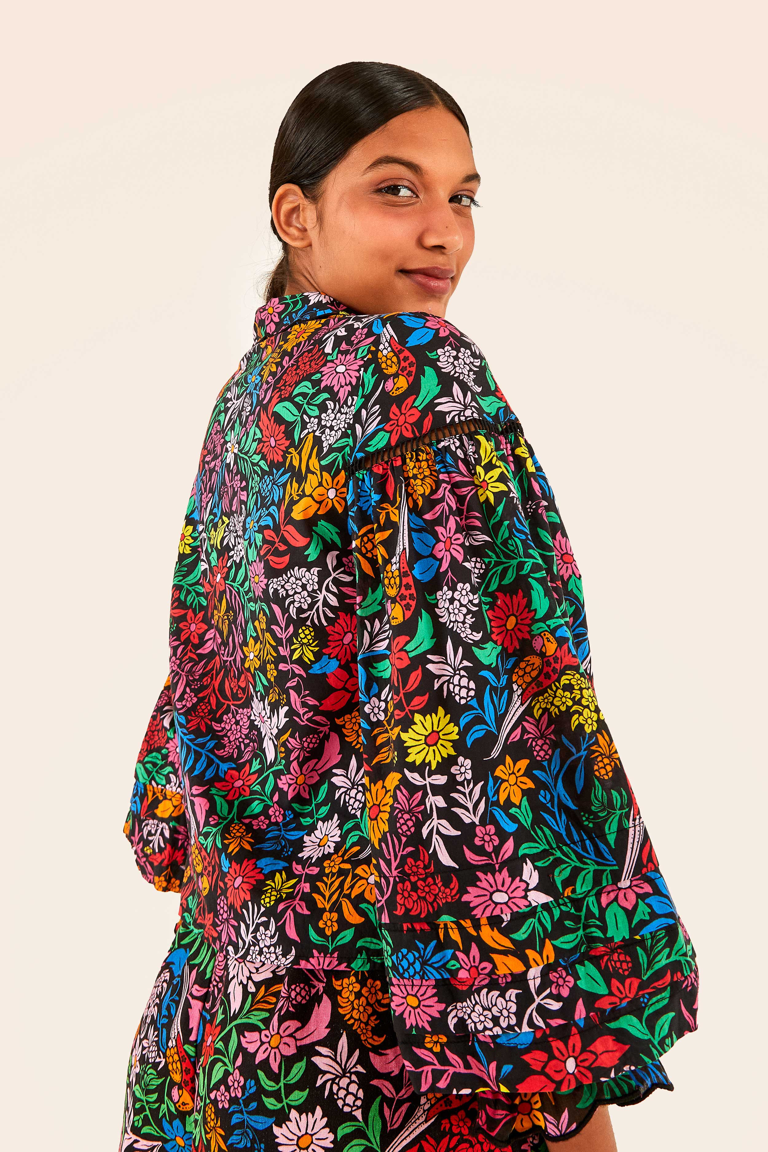 Tropical Garden Puff Sleeve Blouse | FarmRio (US)