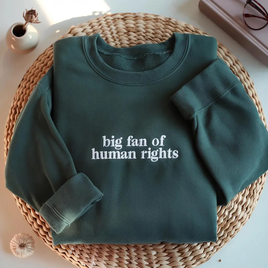 EMBROIDERED Big Fan of Human Rights Sweatshirt, Minimalist Feminist Embroidered Crewneck, Equalit... | Etsy (US)