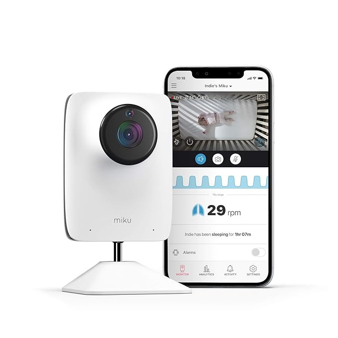 Miku Smart Baby Monitor - Contact-Free Breathing & Sleep Monitor with Night Vision, Two-Way Talk ... | Amazon (US)