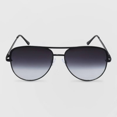 Women's Aviator Metal Silhouette Sunglasses - Wild Fable™ Black | Target