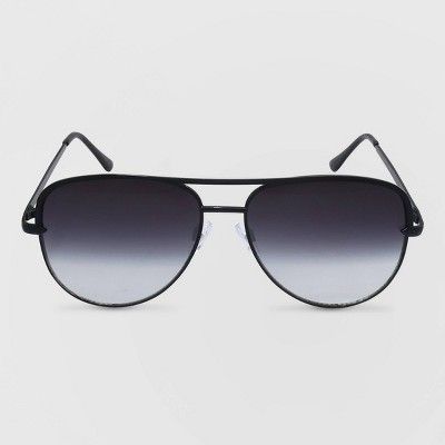 Women's Aviator Metal Silhouette Sunglasses - Wild Fable™ Black | Target