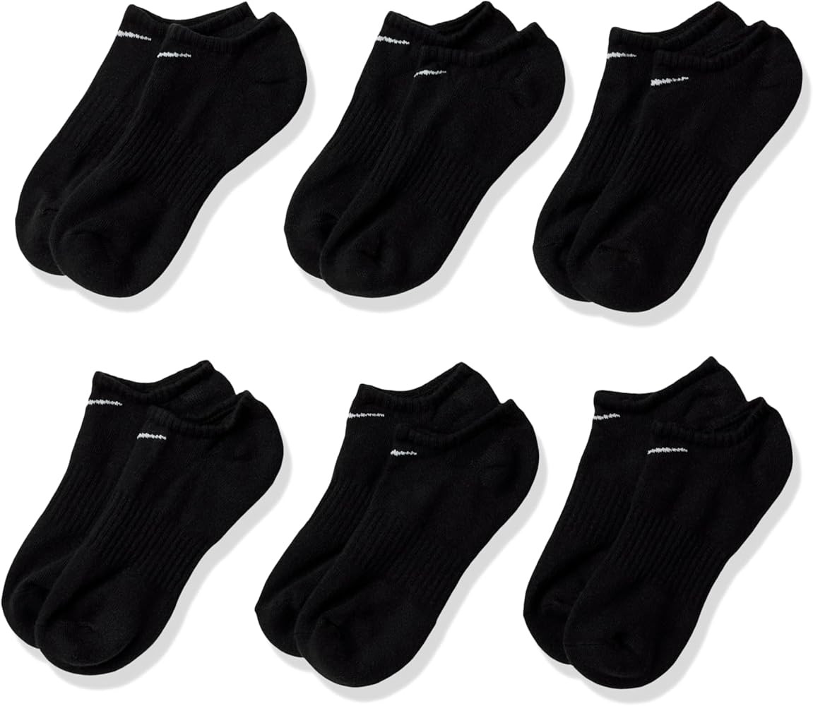 Amazon.com: Nike Unisex Everyday Cushioned Training No-Show Socks (6 Pairs), White/Black, Medium ... | Amazon (US)