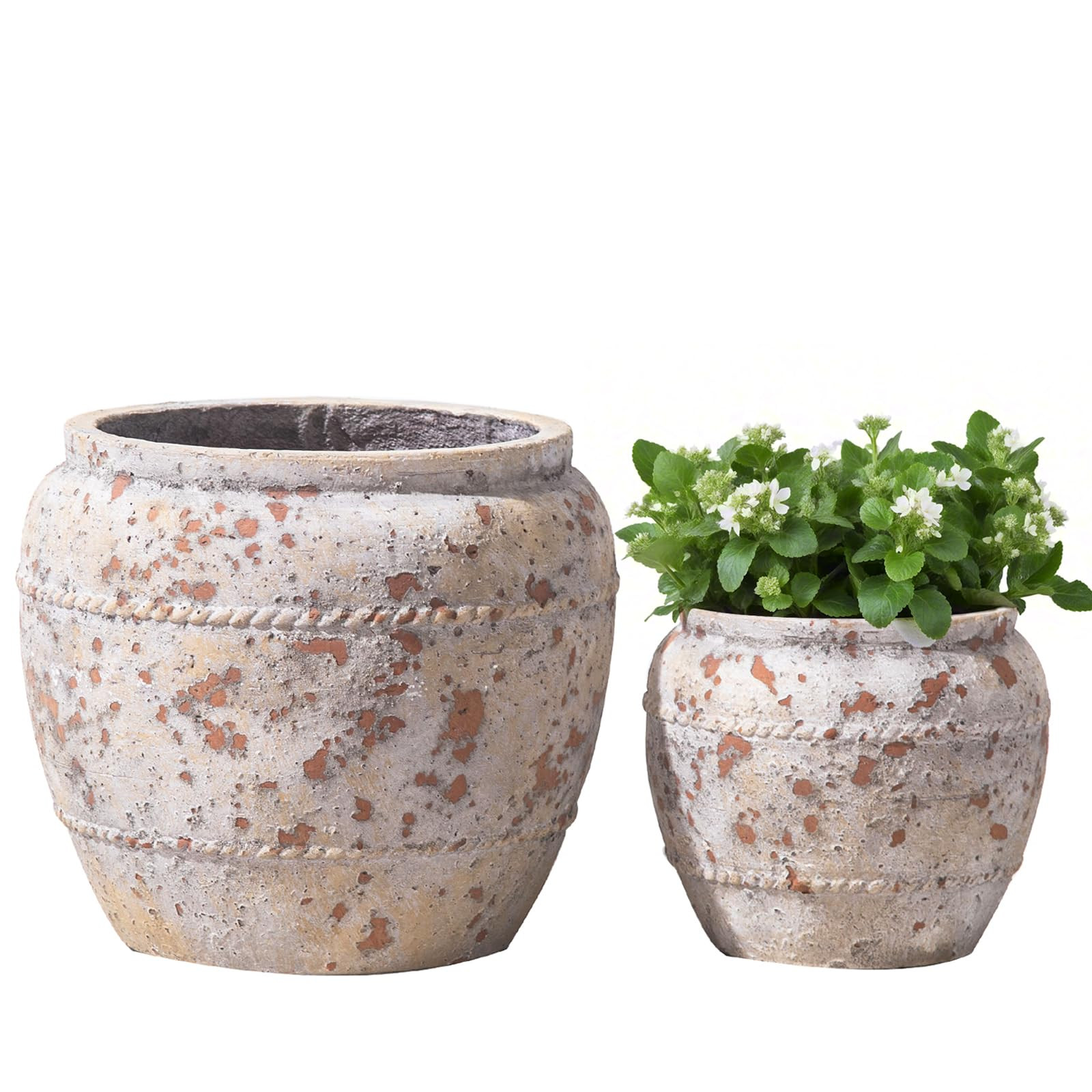 Yundu Concrete Planter Set of 2, The planters for Indoor Plants, 12.5 & 8.5 inch pots for Plants,... | Amazon (US)
