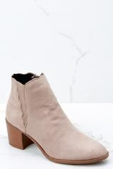 Running Into Fall Taupe Ankle Bootie | Red Dress 