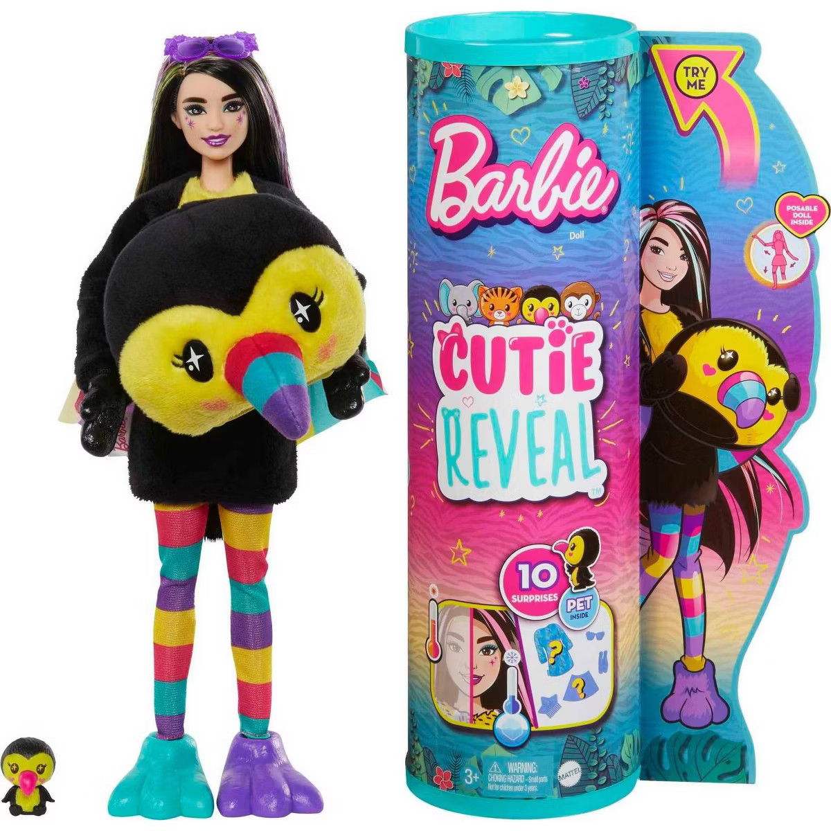 Barbie Cutie Reveal Jungle Series Toucan Doll | Target