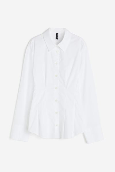 Tapered-waist poplin shirt | H&M (UK, MY, IN, SG, PH, TW, HK)