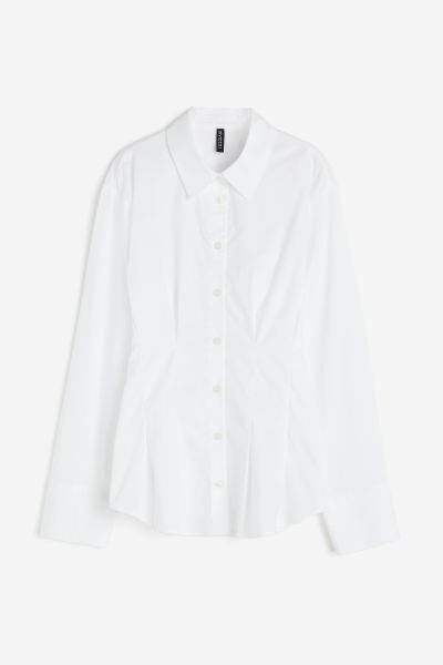 Tapered-waist poplin shirt | H&M (UK, MY, IN, SG, PH, TW, HK)