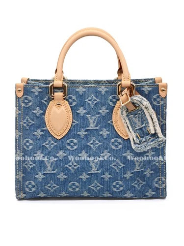 LOUIS VUITTON ONTHEGO PM Blue Denim Shoulder Handheld Bag Women's 9.8x4.5x7.5 in | eBay | eBay US