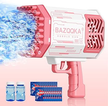 Bubble Gun Bazooka Bubbles Machine with Lights/Bubble Solution, 69 Holes Bubbles Guns Kids Toys f... | Amazon (US)