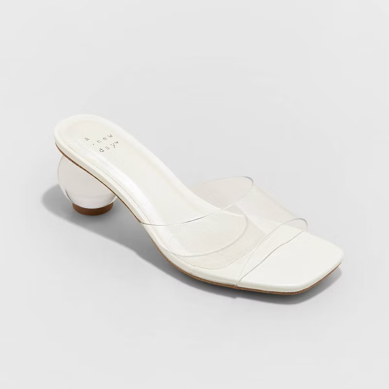 Women's Kaia Mule Heels - A New Day™ Cream | Target