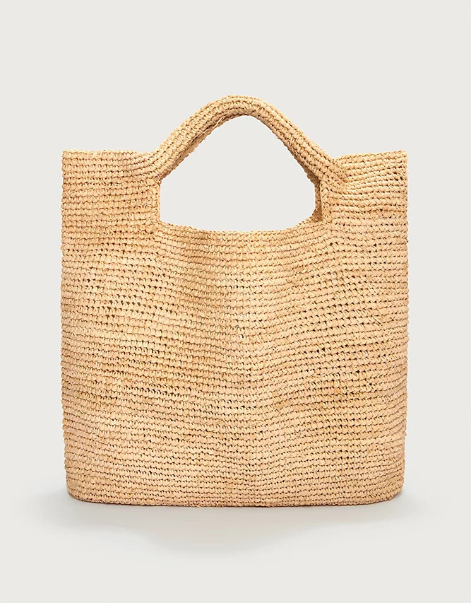 Raffia Foldover Large Bag | The White Company UK & ROW