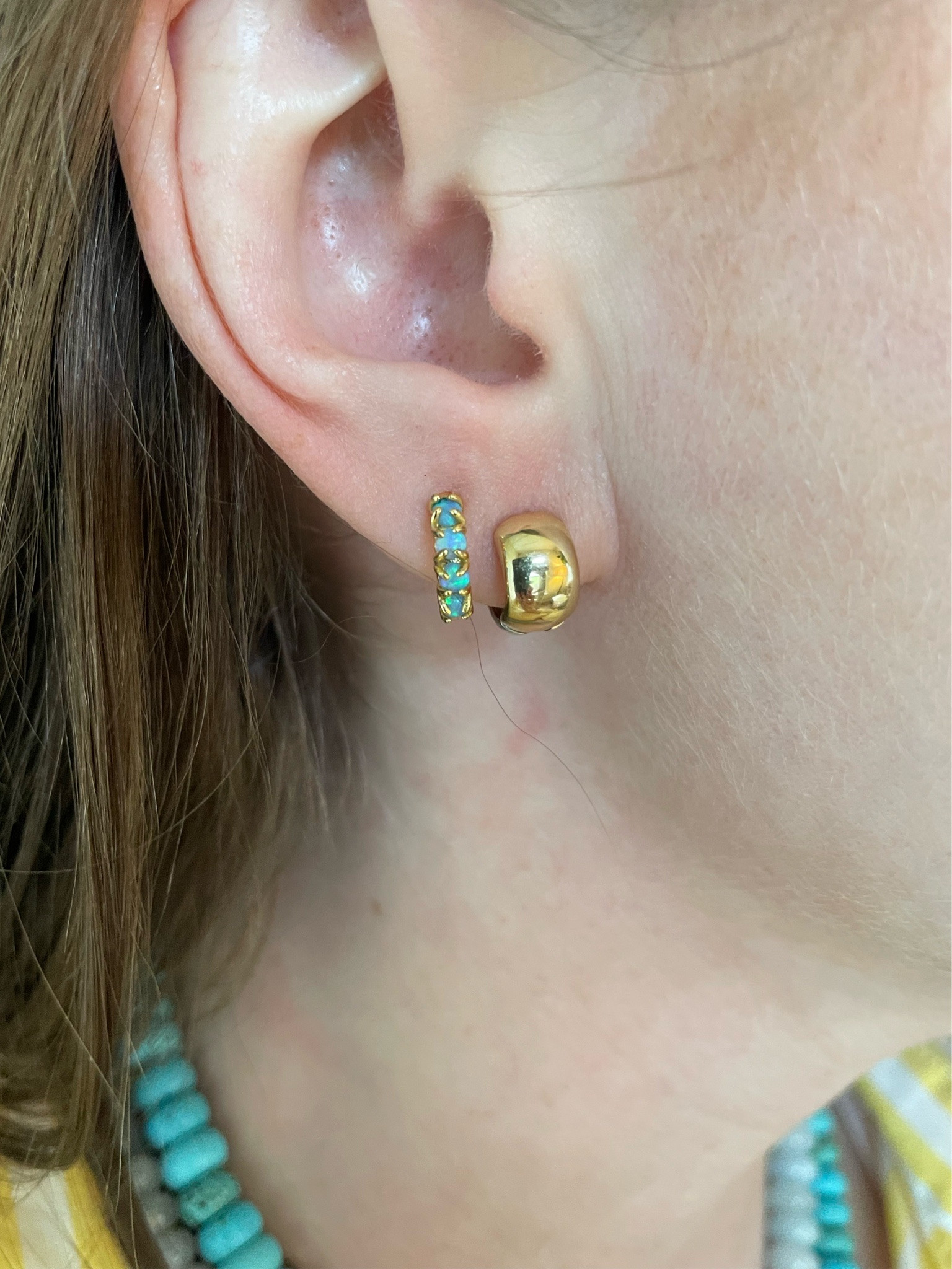 Opal huggie earrings 
Gold reversible huggie earrings
Candy necklaces 
Beaded gemstone necklaces 

#LTKSeasonal