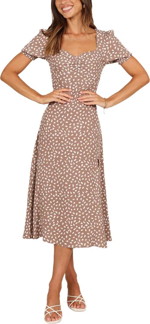 Franklin Print Puff Sleeve Midi Dress | Nordstrom