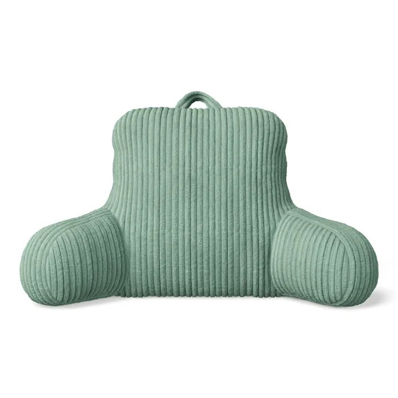 Mainstays Kids Ribbed Corduroy Plush Backrest Pillow, Light Green, 33" x 13" x 25" | Walmart (US)