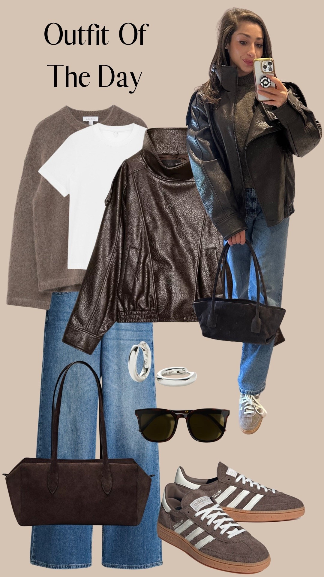 OOTD: Zara Jacket, & Other Stories jumper, COS T-shirt, H&M jeans, ASOS bag, Adidas trainers, Mejuri earrings, H&M sunglasses 

#LTKstyletip #LTKspring #LTKbag