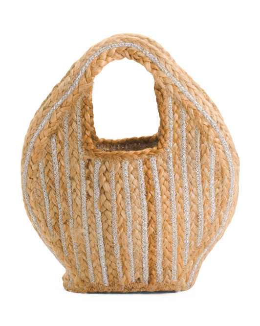 Woven Jute Top Handle Tote | TJ Maxx