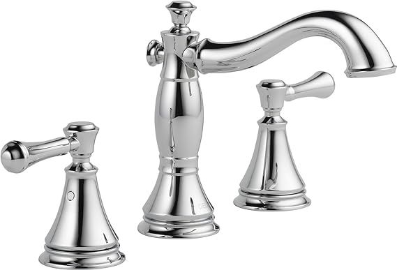 Delta Faucet Cassidy Widespread Bathroom Faucet Chrome, Bathroom Faucet 3 Hole, Bathroom Sink Fau... | Amazon (US)