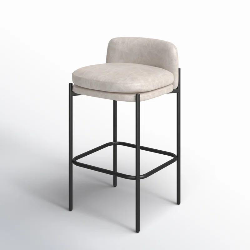 Sykesville Modern Mid-Back Counter Stool - Faux Leather | Wayfair North America