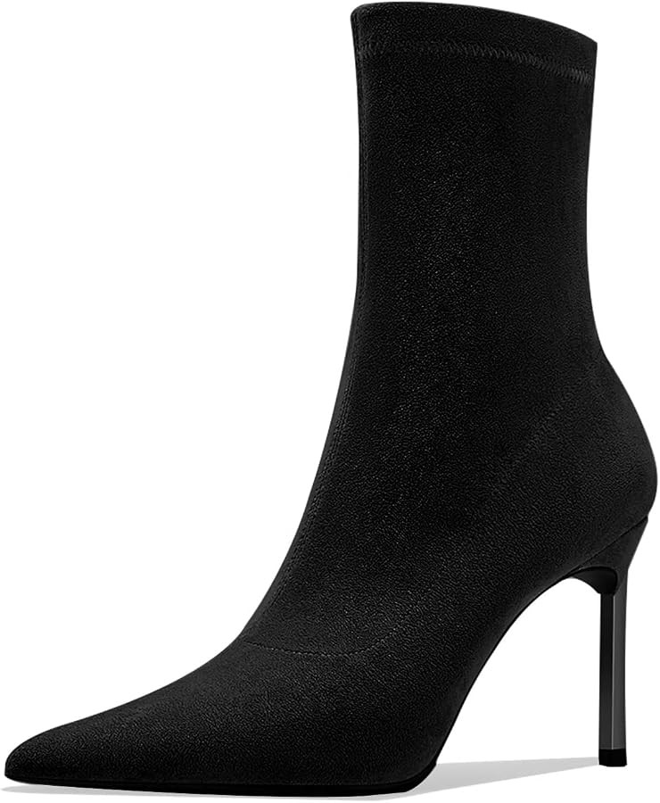 Castamere Women Stiletto High Heel Close Pointed Toe Slip-on Ankle Boots Short Bootie Office Part... | Amazon (US)
