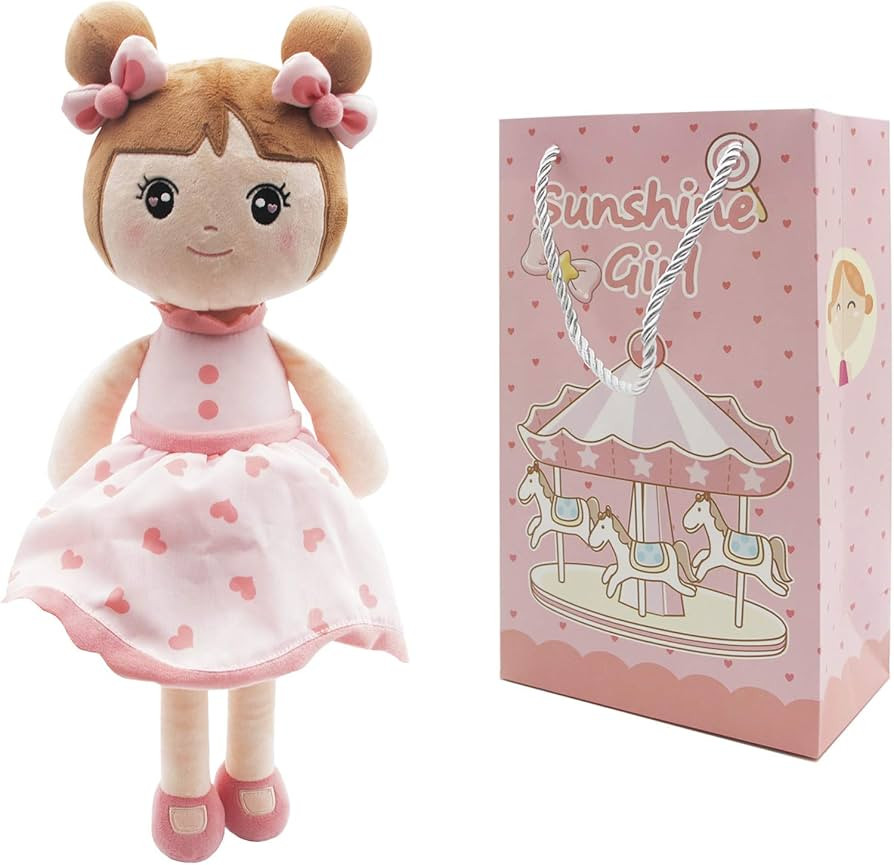 Maxshop 17'' Plush Dolls Baby Girl Toy Gifts Stuffed Doll Super Soft Plush Toy Pink with Gift Box... | Amazon (CA)