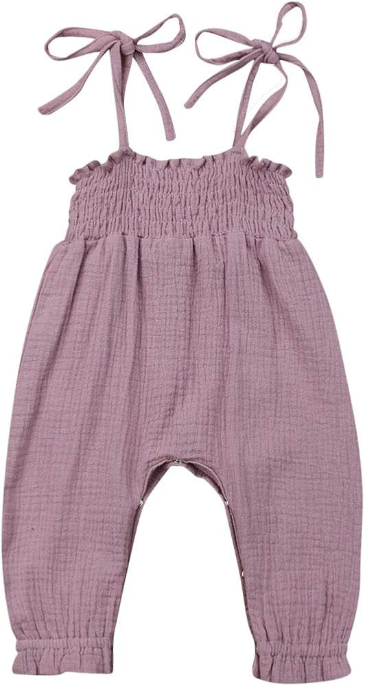 Summer One Piece Outfit Infant Baby Girl Romper Jumpsuit Sleeveless Halter Floral Bodysuit Clothe... | Amazon (US)