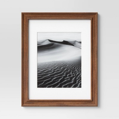 11" x 14" Matted to 8" x 10" Wood Wall Frame Midtone Woodgrain - Threshold™: MDF, Glass, Sawtooth Back | Target