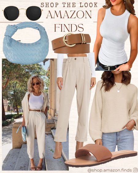 ✨Pinterest Inspired Looks✨
Trousers are a spring staple for this season! Love this looks pared with a white tank, casual sweater draped over the shoulders and a pop of color with a woven blue purse. All styled from Amazon.

#LTKFind #LTKitbag #LTKstyletip