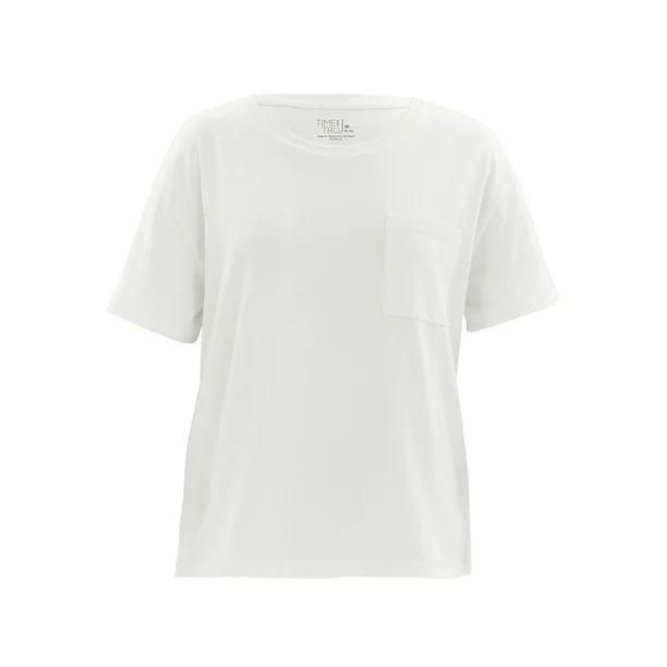 Time and Tru Women's Short Sleeve Boyfriend T-Shirt - Walmart.com | Walmart (US)