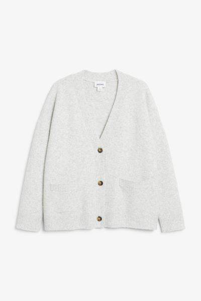 Relaxed knitted cardigan - Dusty green - Ladies | H&M GB | H&M (UK, MY, IN, SG, PH, TW, HK)