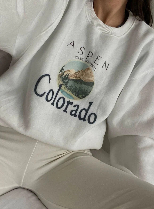 Colorado Oversized Crewneck Sweatshirt White | Princess Polly US