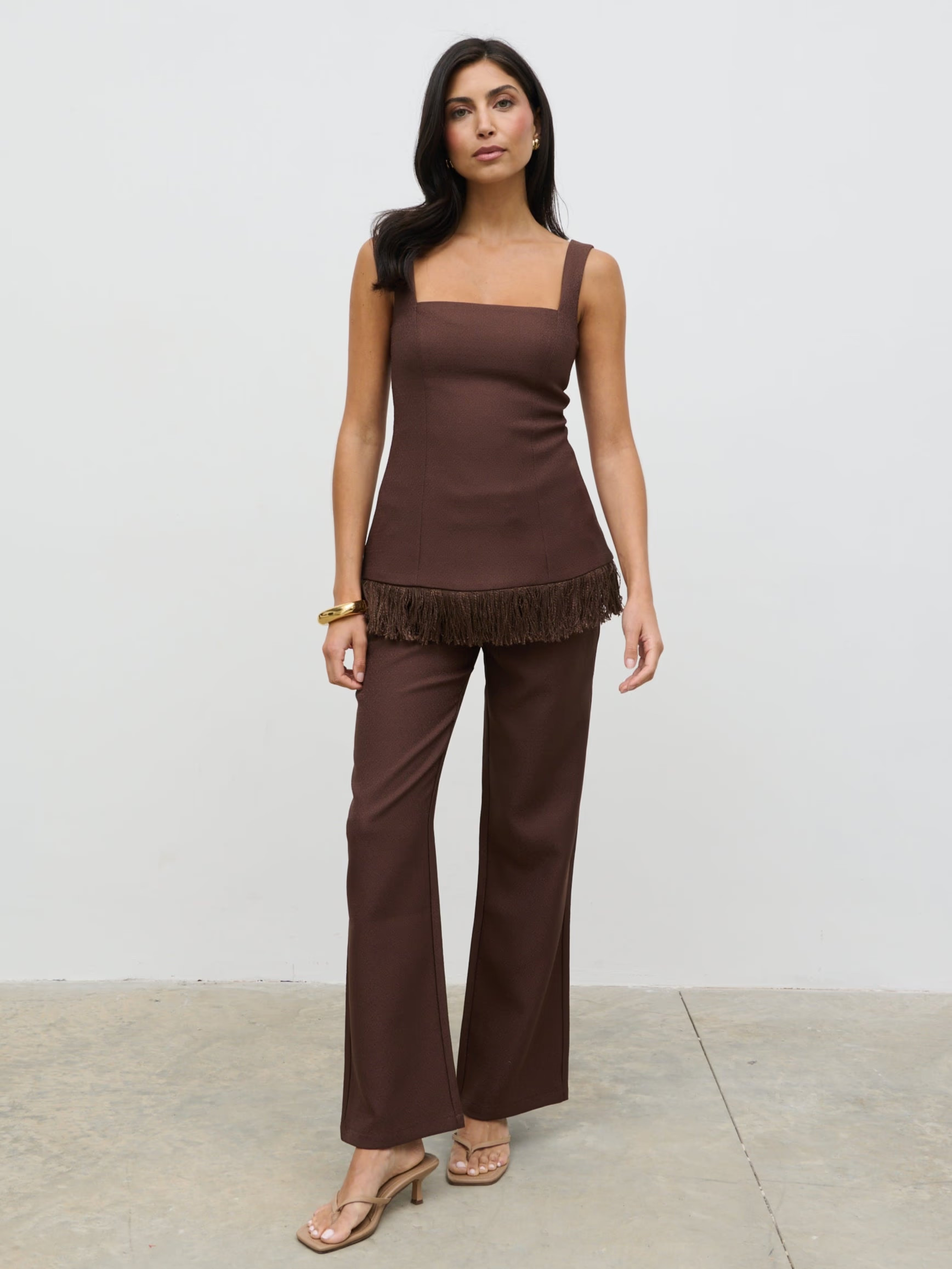 Verona Tweed Straight Leg Trousers | Pretty Lavish (UK)