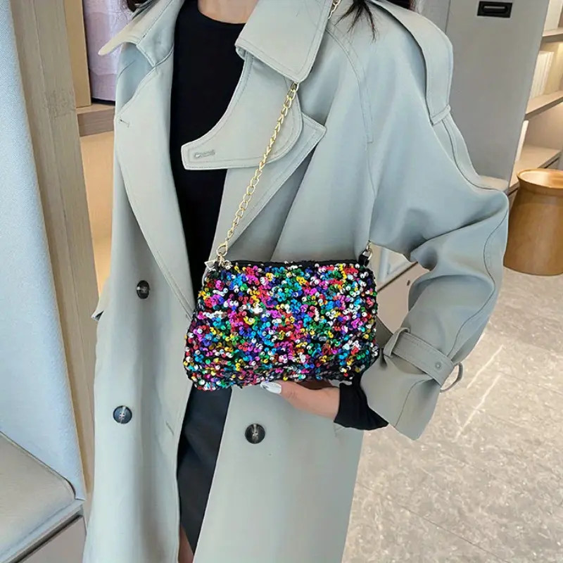 Glitter Sequin Shoulder Bag Trendy Shiny Underarm Bag - Temu | Temu Affiliate Program