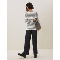 Autograph Pure Tencel™ Striped Long Sleeve Top - 16 - Black Mix, Black Mix | Marks & Spencer IE