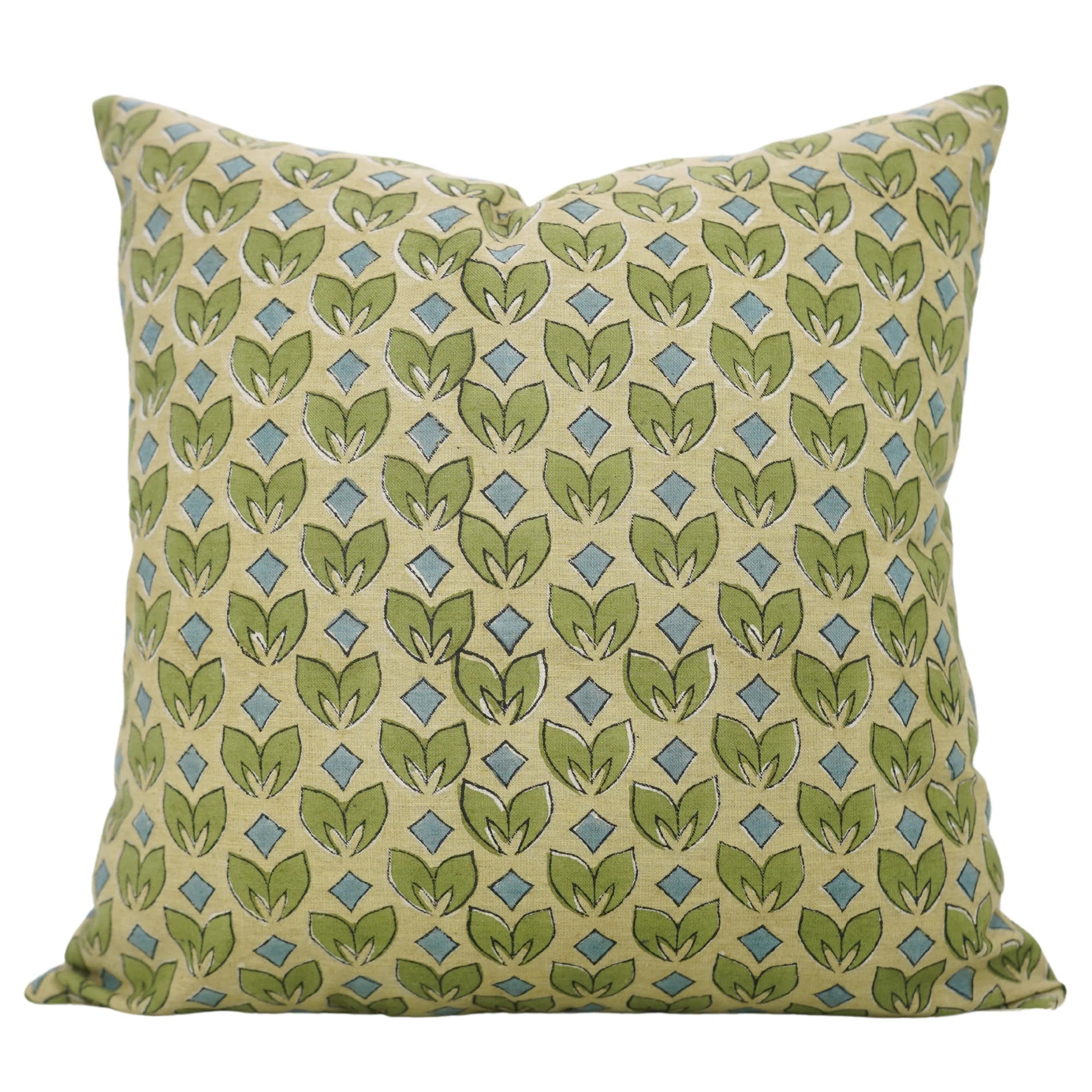 Fabdivine Vintage Block Print Pillow Covers, Floral Linen blend, (titlee) | Wayfair North America