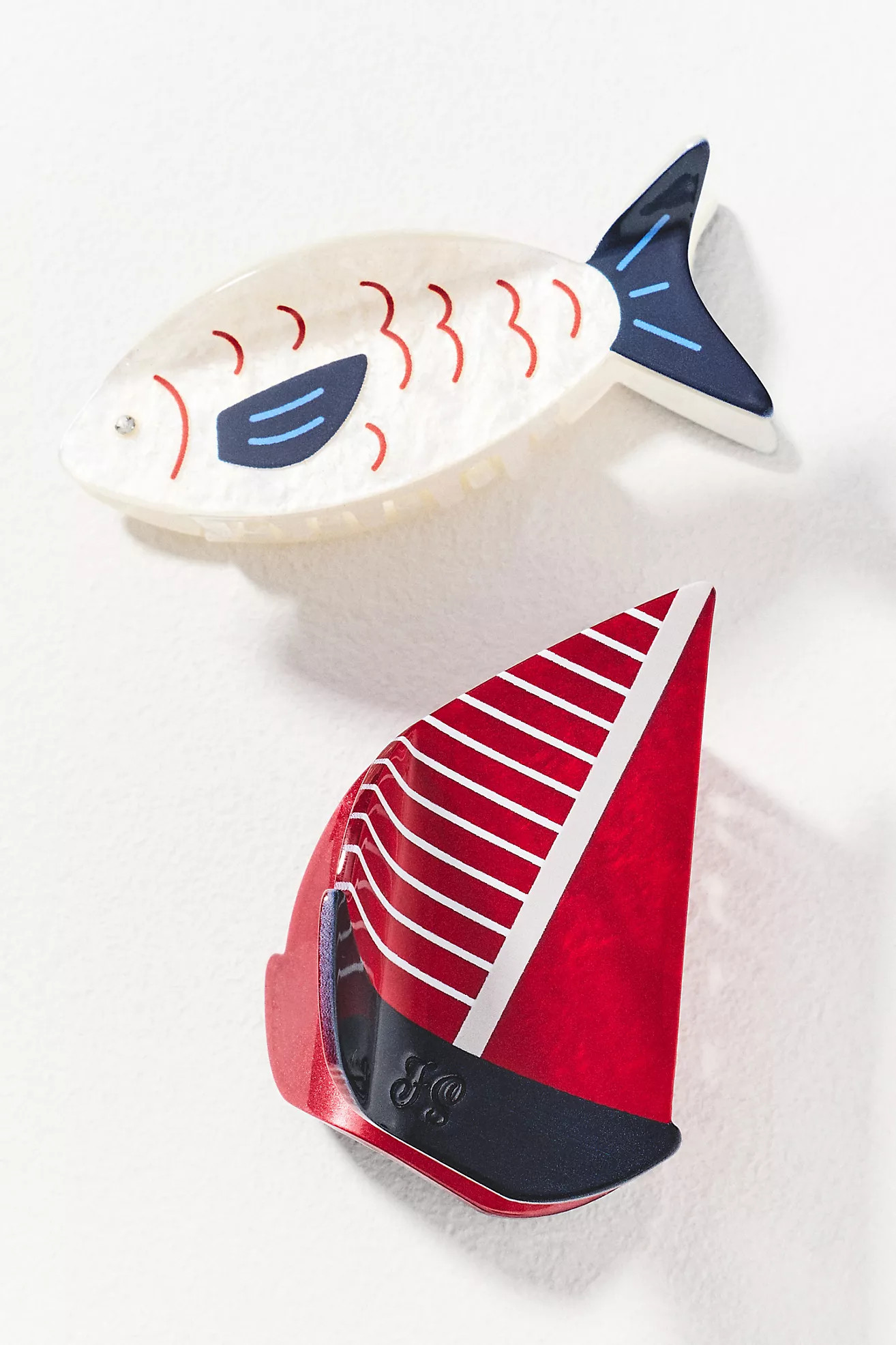 Frasier Sterling Nautical Claw Clips, Set of 2 | Anthropologie (US)