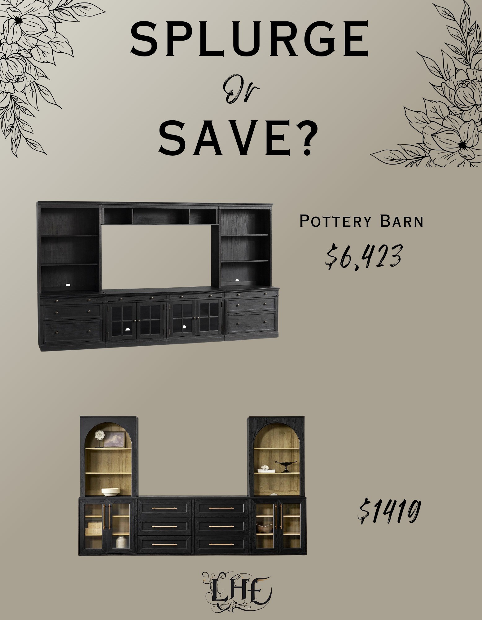 I just love these two pieces! I actually favor the less expensive option with the arched shelves and two toned look! 👌😍 Shop below by clicking the thumbnails 👇. . . Entertainment, Entertainment center, Entertainment center decor, affordable living room furniture, living room furniture, living room inspo, living room, farmhouse living room, modern farmhouse living room, designer look for less, furniture

#LTKHome #LTKStyleTip #LTKFamily